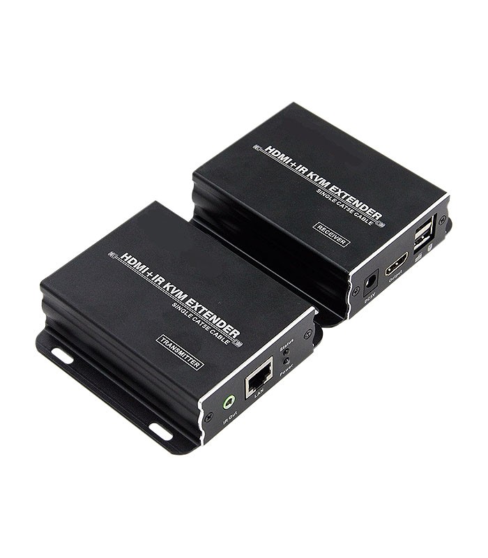 افزایش طول 1.4 HDMI و USB (کی وی ام) بر روی کابل شبکه تا 50 متر با قابلیت KVM لایمستون LS-HKE50