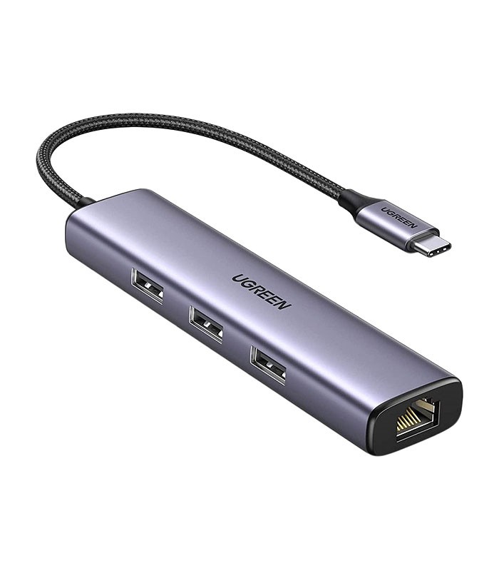 هاب 4 پورت Type C به USB 3.0 با پورت LAN یوگرین 60600 CM475