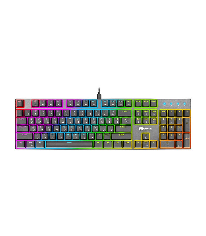 کیبورد باسیم گیمینگ گرین GK802-RGB با حروف فارسی