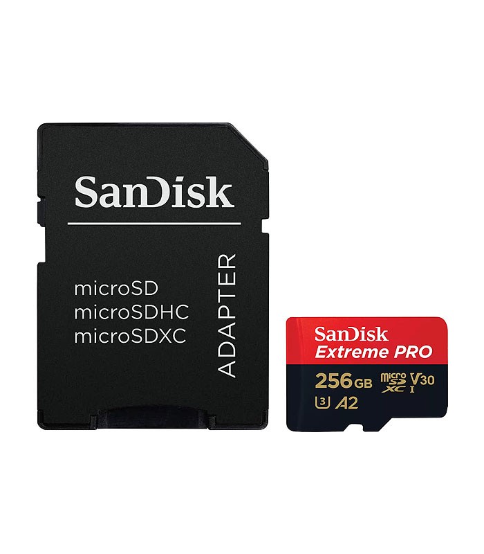 کارت حافظه microSDXC سن دیسک Extreme PRO کلاس 10 سرعت 200MBps ظرفیت 256 گیگابایت همراه با آداپتور SD