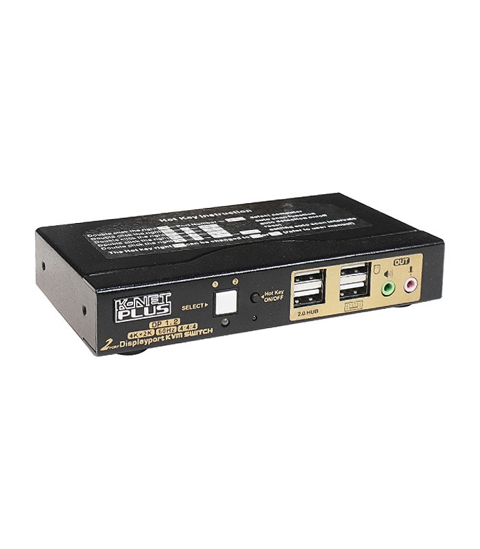 کی وی ام سوئیچ 2 پورت DisplayPort اتوماتیک همراه کابل کی نت پلاس KP-SWKDP02