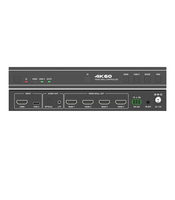 سوئیچ کنترلر ویدیو وال 4 پورت HDMI با رزولوشن 4k با ریموت کنترل فرانت FN-W214C