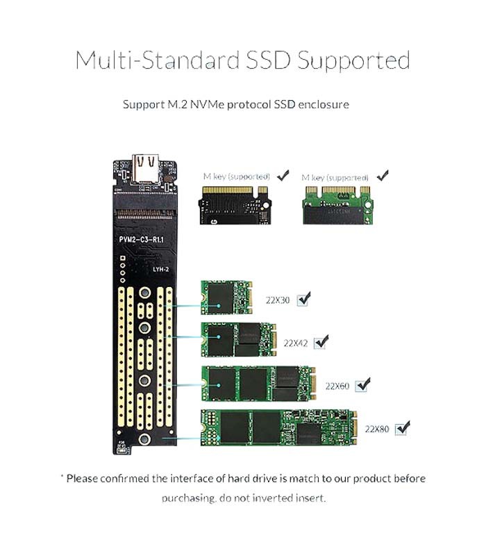 باکس NVMe M.2 SSD اوریکو TCM2M-C3