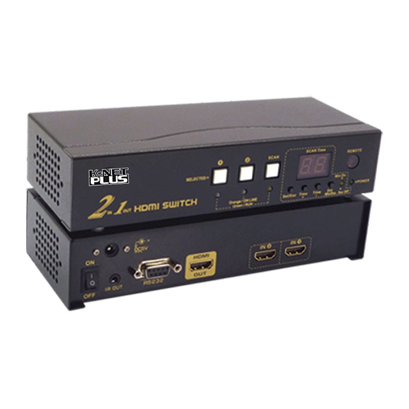 سوئیچ 2 پورت HDMI همراه آداپتور کی نت پلاس KP-S7202